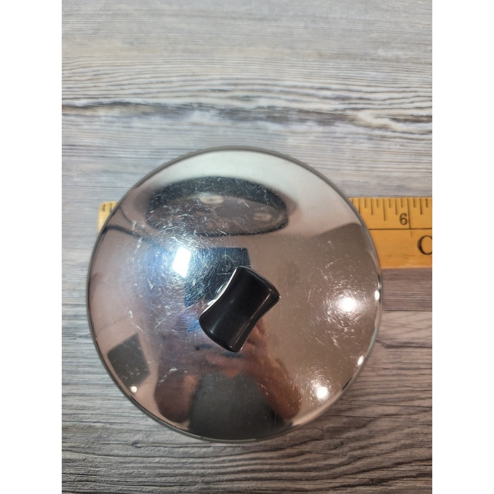 Farberware Lid 5in Stainless Steel Vintage Replacement Black Knob Made in USA